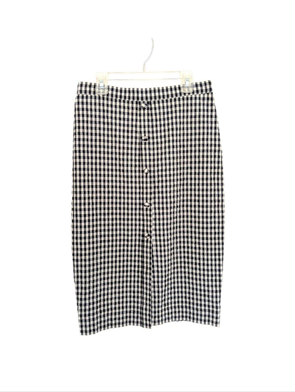 Altuzarra Cotton Seersucker Gingham Pencil Skirt